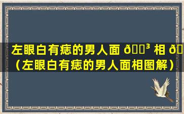 左眼白有痣的男人面 🌳 相 🦉 （左眼白有痣的男人面相图解）